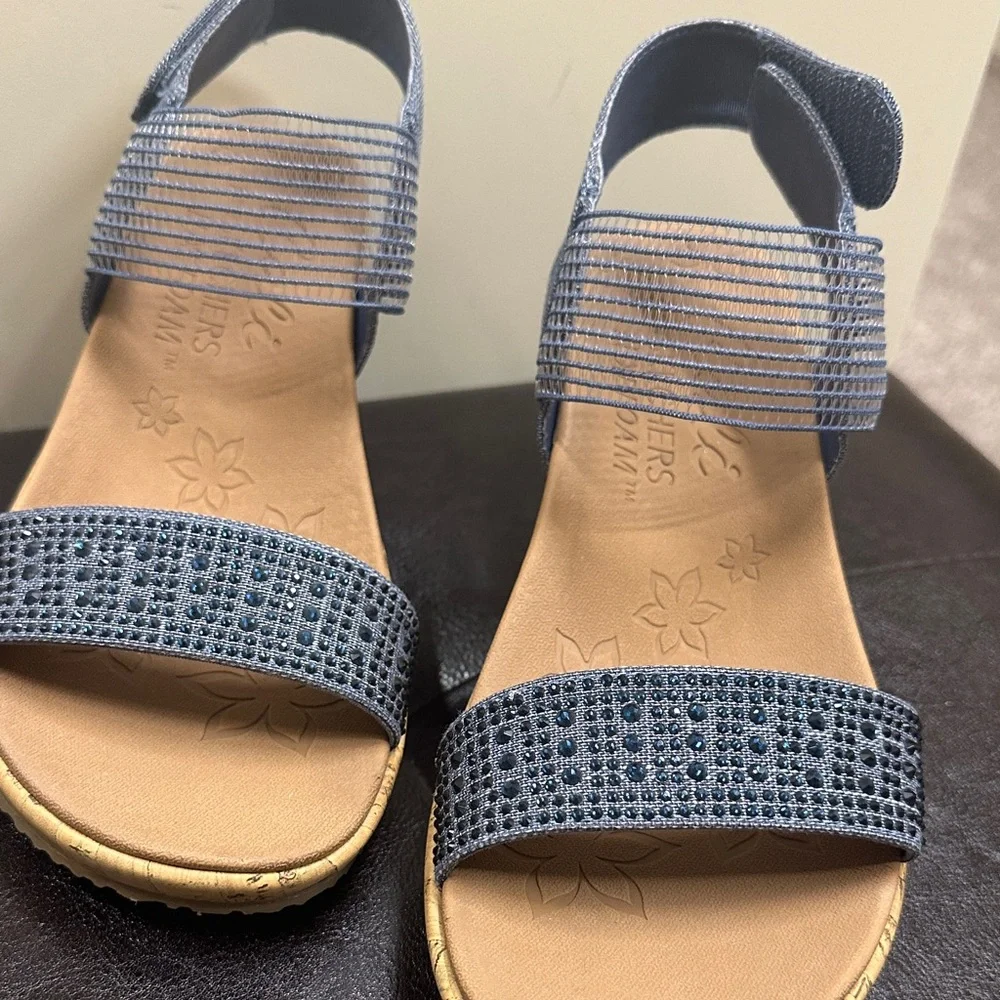 Skechers Beverlee Rhinestone Wedge Sandals - Picture 4 of 6